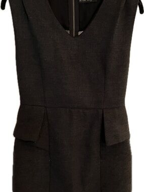 Nordstrom Pure Saison Grey Sheath with peplum and open ladder back